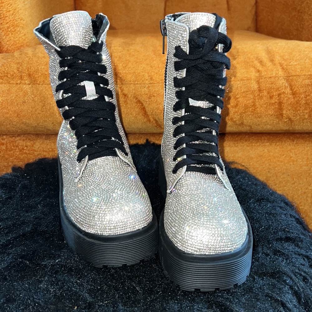 NWOT Dolls Kill x Poster Girl Diamond Duchess Bling Boots 💎 BRAND NEW